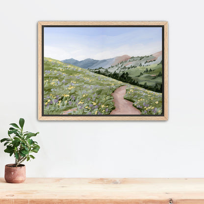 ’High Meadow’ Art Print - Stretched Canvas / 8x10 in / Oak Frame - Utah Landscape Wall - abstract - Artwork - Flower