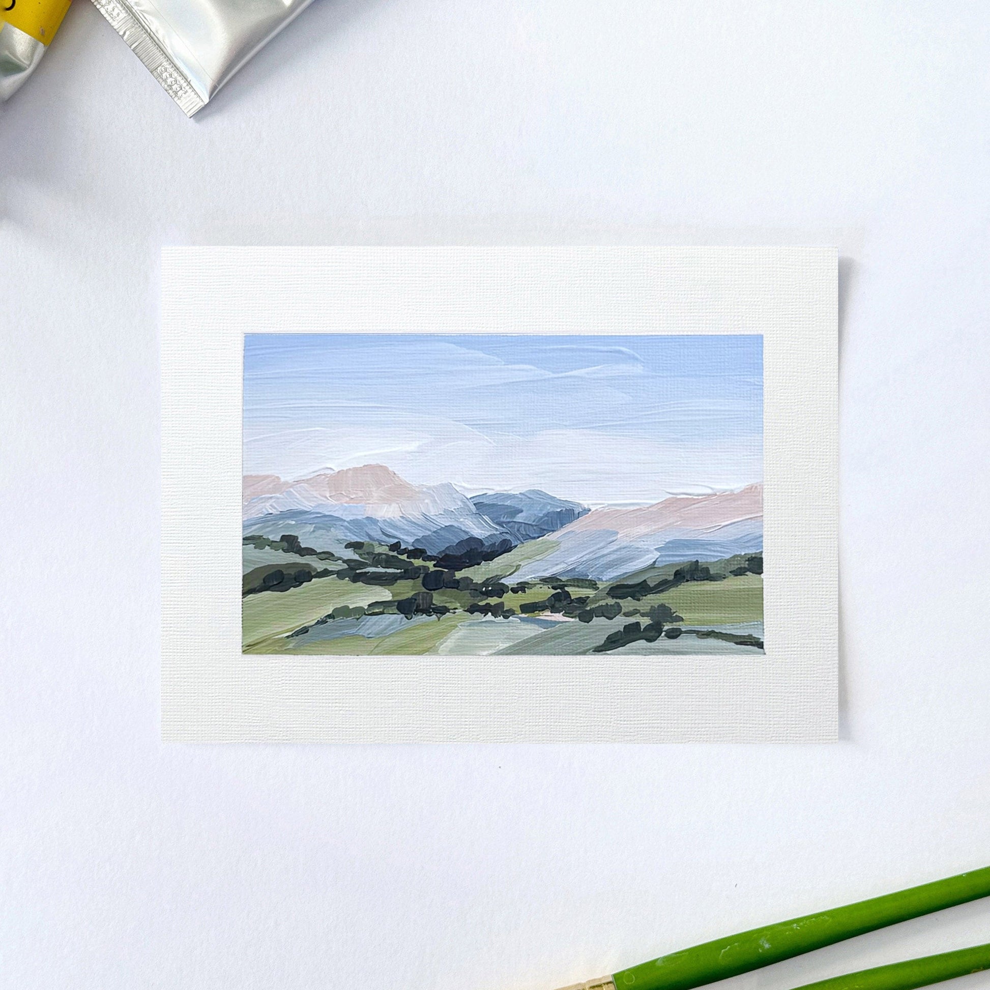 ’Hike in the Clouds II’ Original Painting || 5x7 - Ouray Mountain - abstract - Acrylic - Artwork - Colorado - Landscape