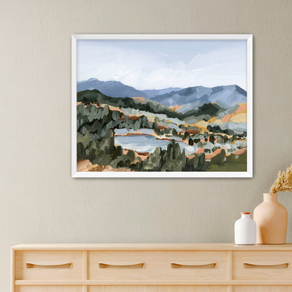 ’Hike to the Top’ Art Print - Paper / 5x7 in / White Frame - Utah Mountain Wall - Artwork - Desolation Lake - Landscape