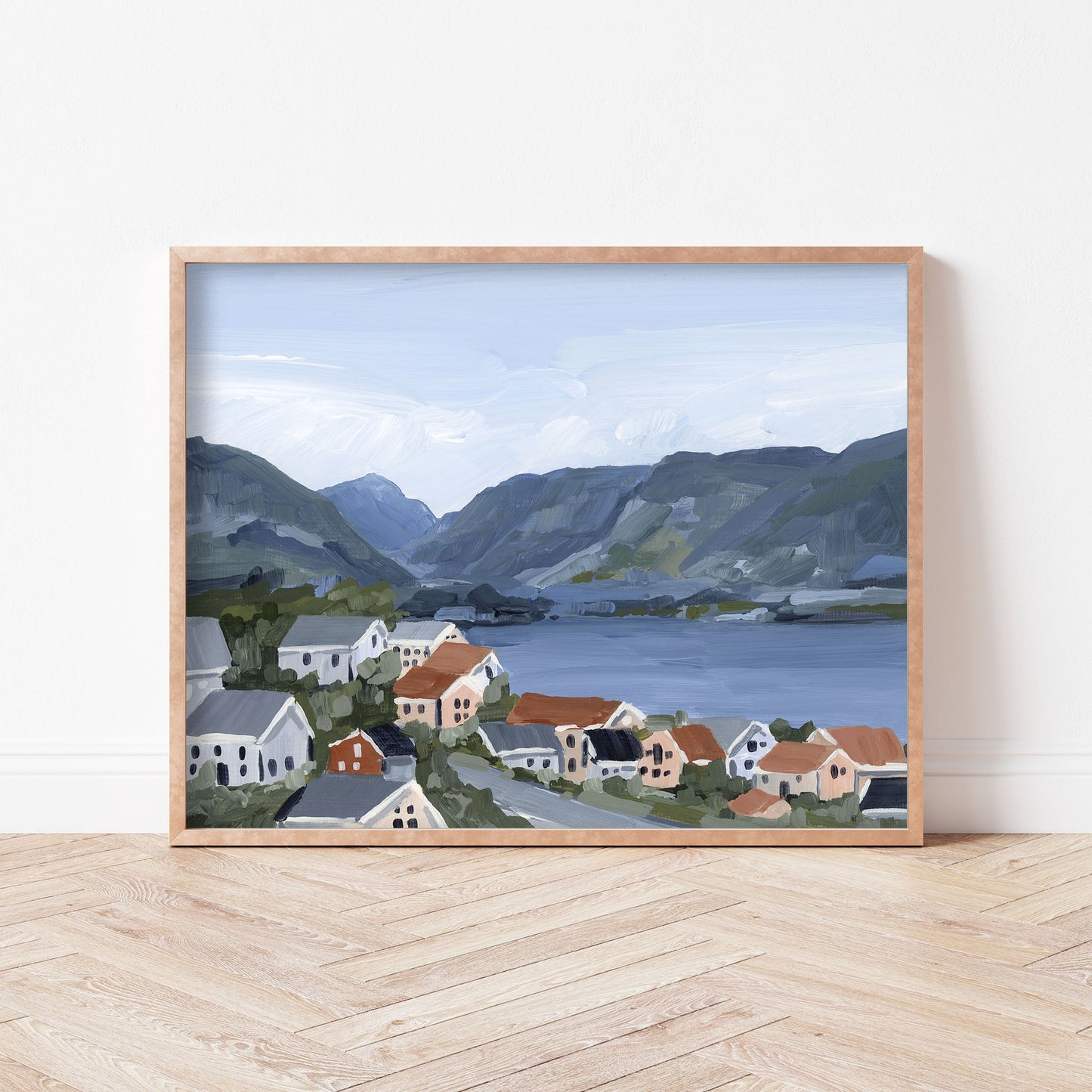 ’Honeymooning’ Art Print - Norway Coastal Wall - abstract - Artwork - bay - Building