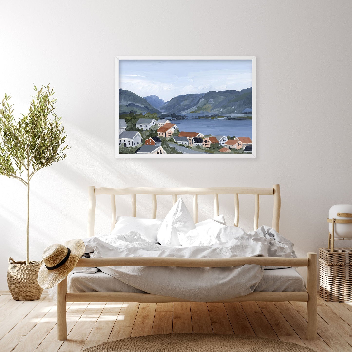 ’Honeymooning’ Art Print - Norway Coastal Wall - abstract - Artwork - bay - Building