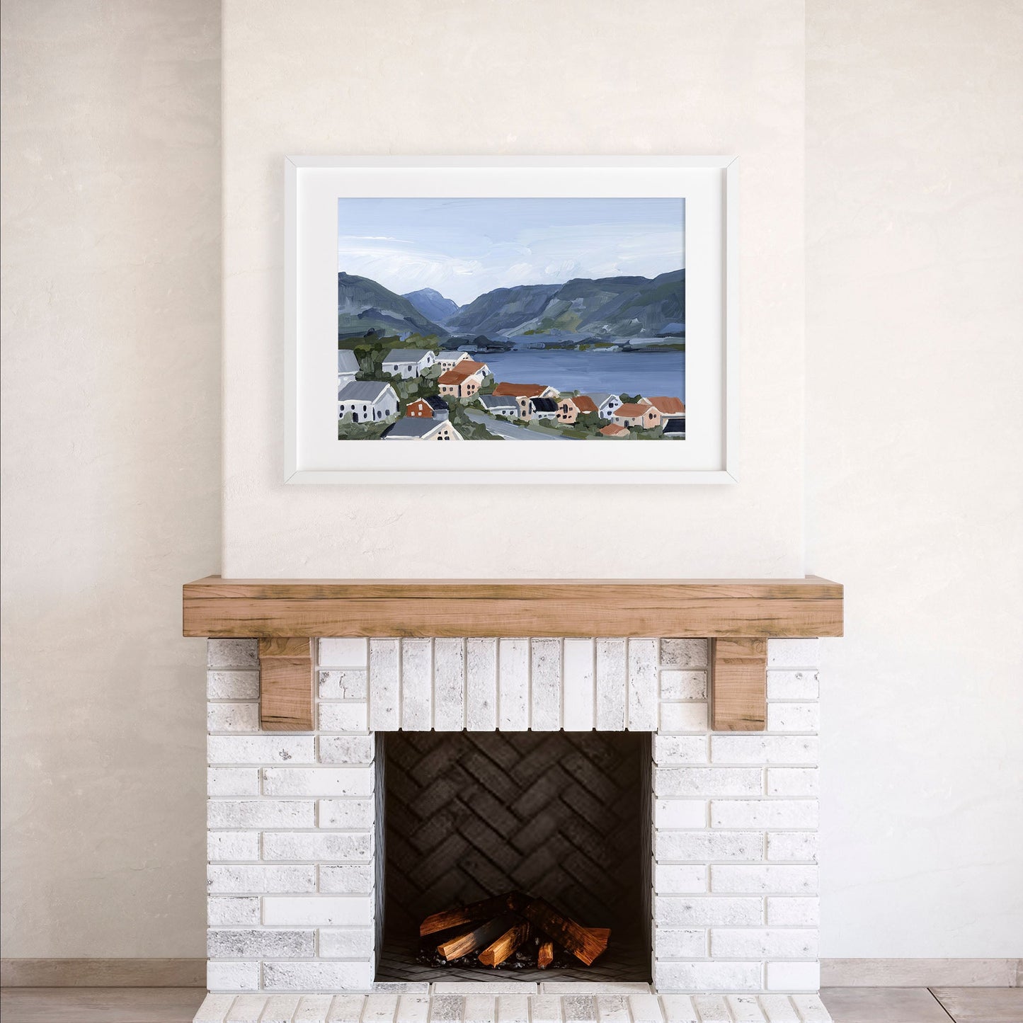 ’Honeymooning’ Art Print - Norway Coastal Wall - abstract - Artwork - bay - Building