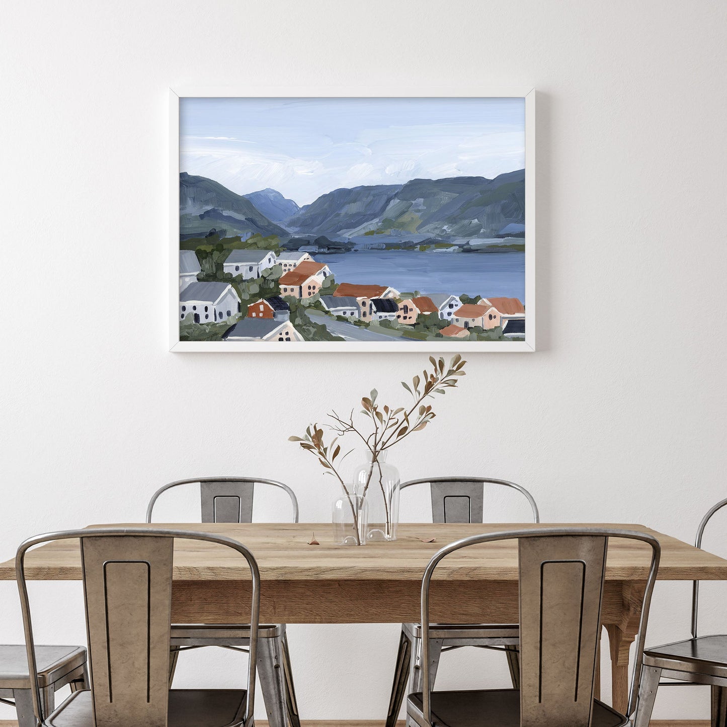 ’Honeymooning’ Art Print - Norway Coastal Wall - abstract - Artwork - bay - Building