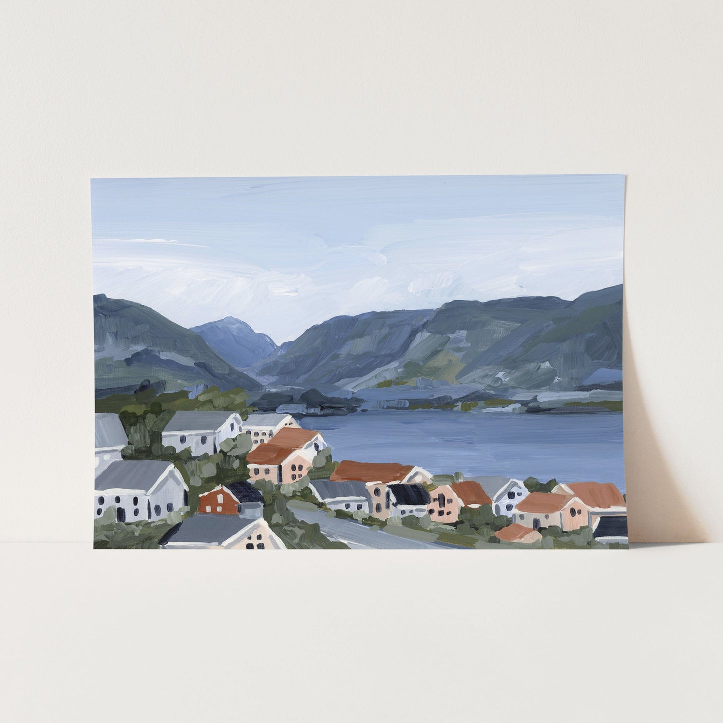 ’Honeymooning’ Art Print - Paper / 5x7 in / No Frame - Norway Coastal Wall - abstract - Artwork - bay - Building