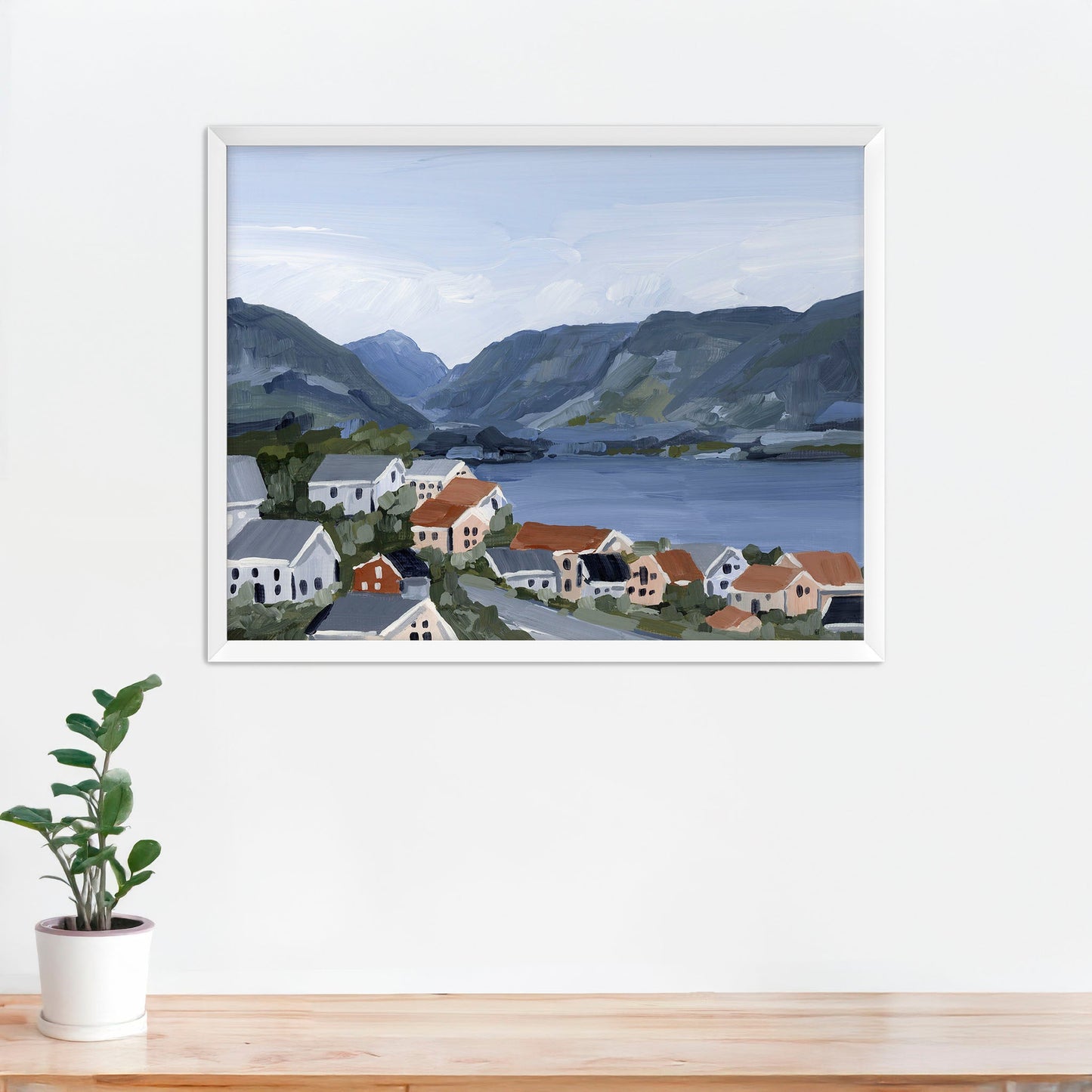 ’Honeymooning’ Art Print - Paper / 5x7 in / White Frame - Norway Coastal Wall - abstract - Artwork - bay - Building