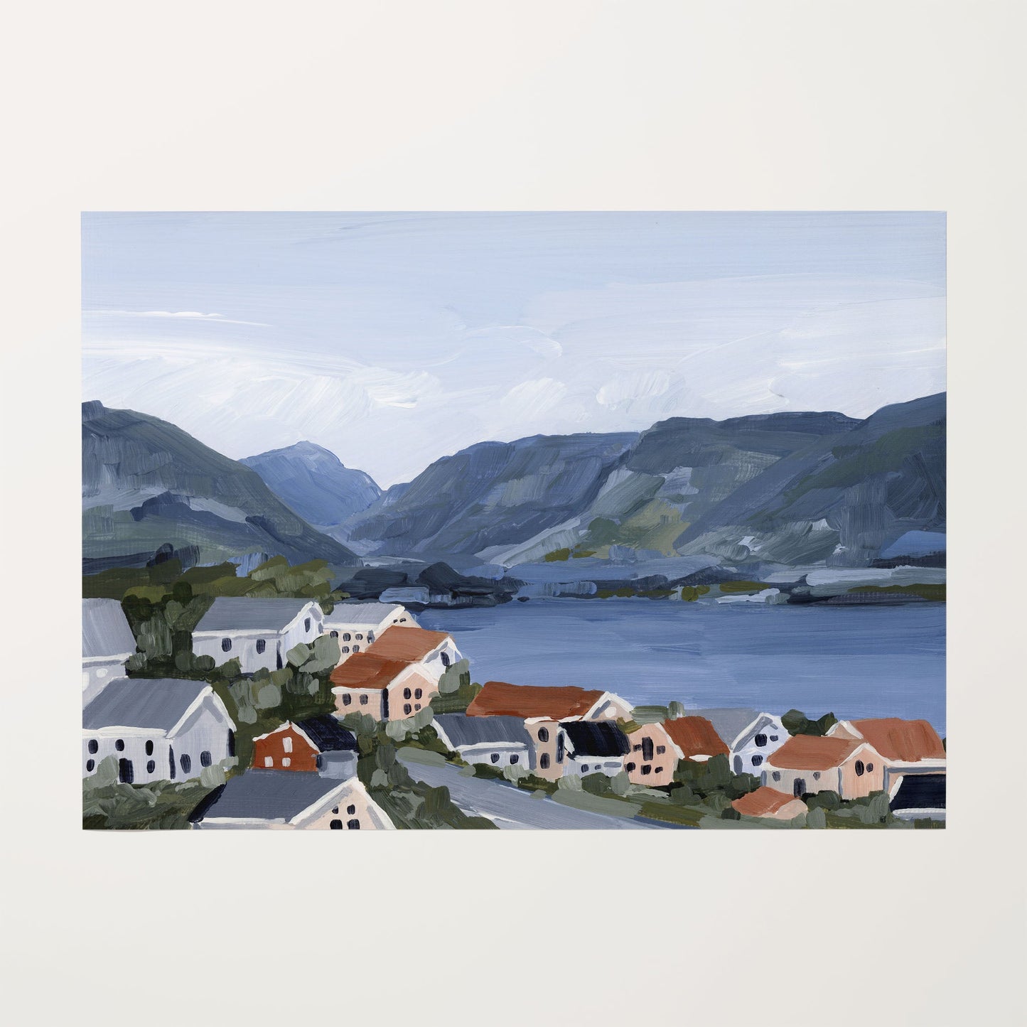 ’Honeymooning’ Art Print - Rolled Canvas / 8x10 in / No Frame - Norway Coastal Wall - abstract - Artwork - bay