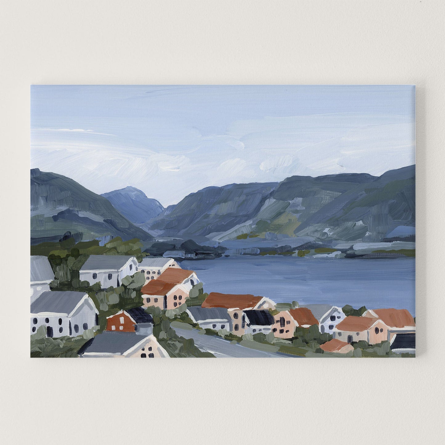 ’Honeymooning’ Art Print - Stretched Canvas / 8x10 in / No Frame - Norway Coastal Wall - abstract - Artwork - bay