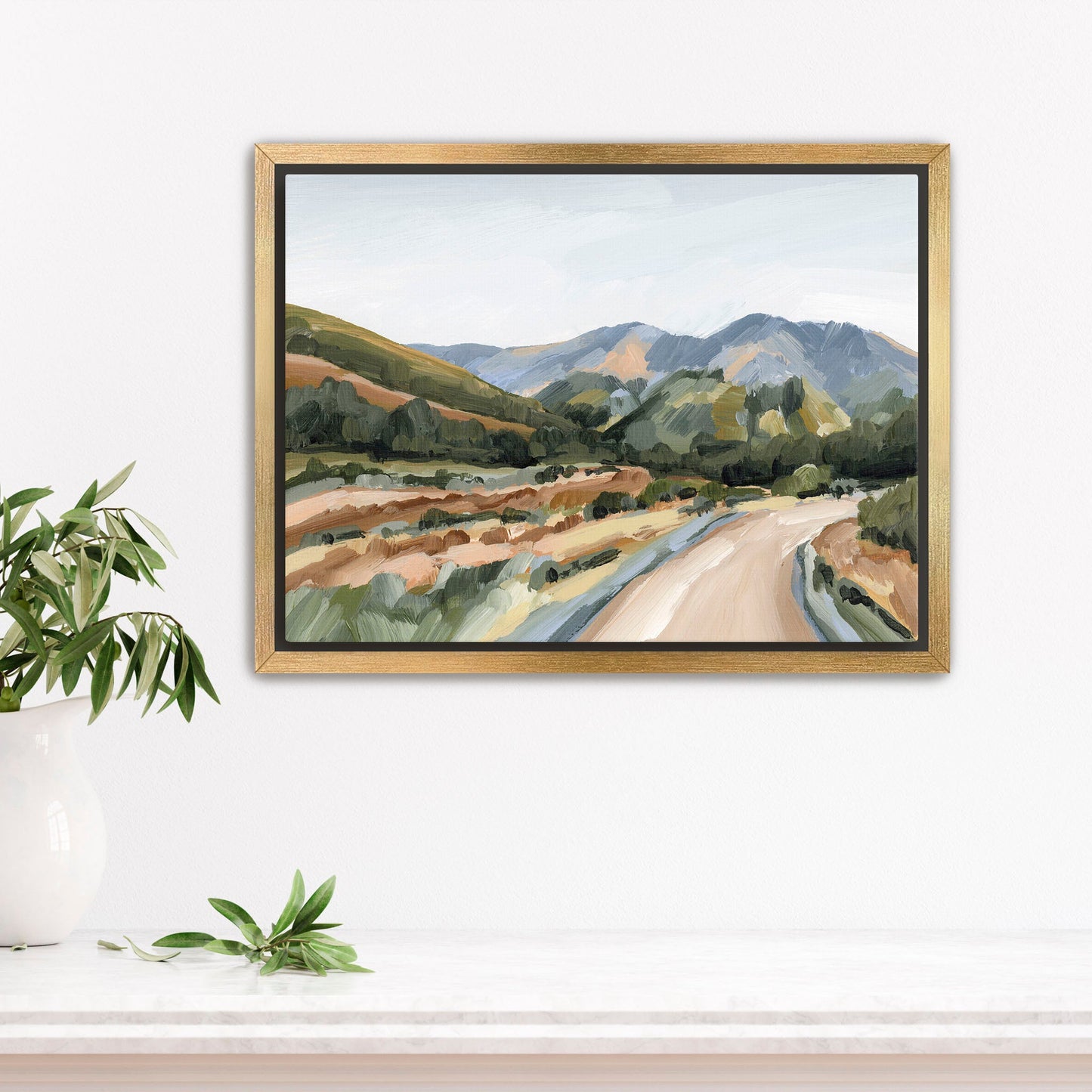 ’Huron Peak’ Art Print - Stretched Canvas / 8x10 in / Gold Frame - Colorado Mountain Wall - abstract - Artwork - Fall