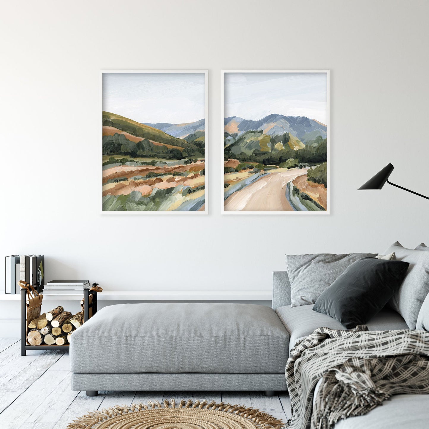 ’Huron Peak’ Diptych Art Print || Set of 2 - abstract - Artwork - Colorado