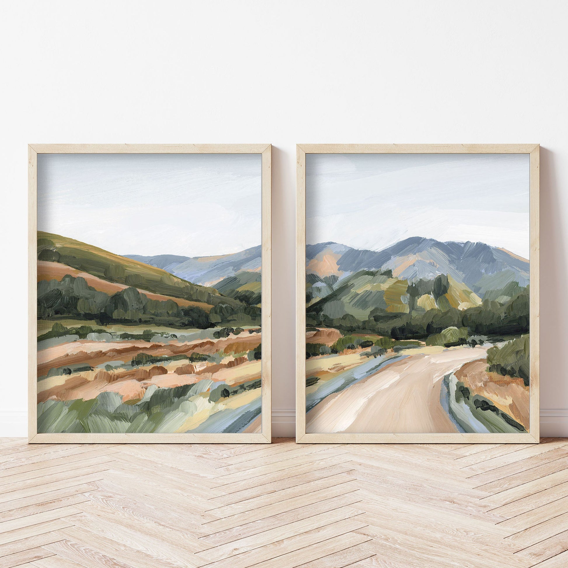 ’Huron Peak’ Diptych Art Print || Set of 2 - abstract - Artwork - Colorado