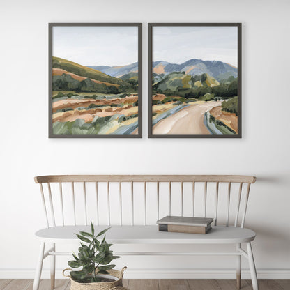 ’Huron Peak’ Diptych Art Print || Set of 2 - abstract - Artwork - Colorado