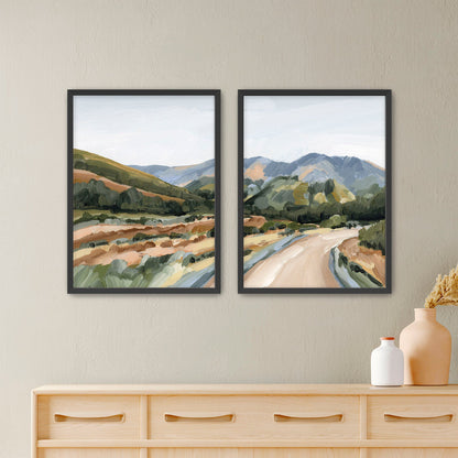 ’Huron Peak’ Diptych Art Print || Set of 2 - Paper / 5x7 in / Black Frame - abstract - Artwork - Colorado