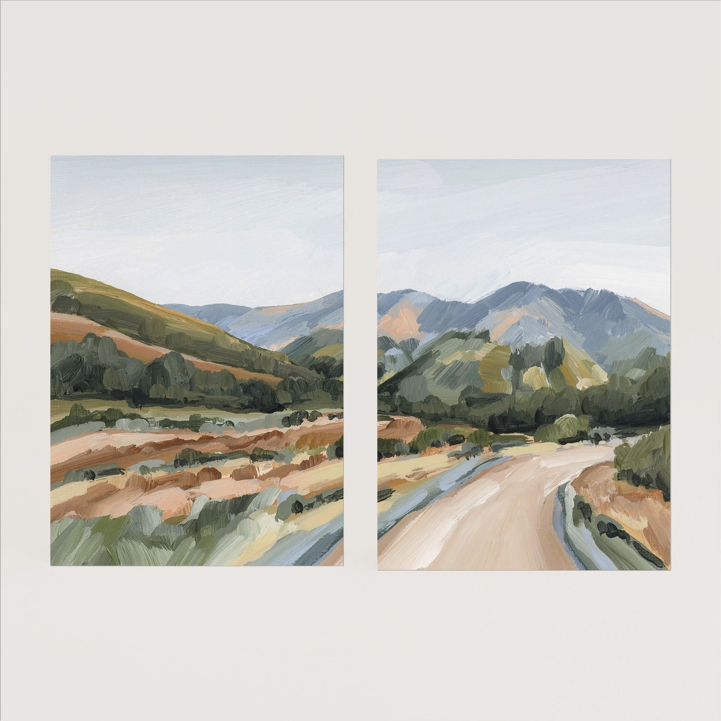 ’Huron Peak’ Diptych Art Print || Set of 2 - Paper / 5x7 in / No Frame - abstract - Artwork - Colorado