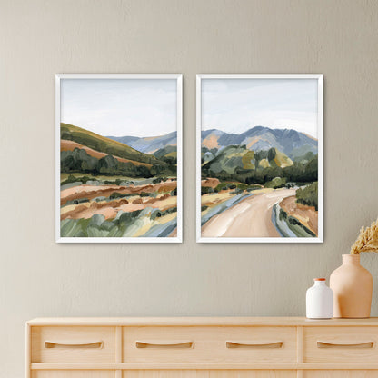 ’Huron Peak’ Diptych Art Print || Set of 2 - Paper / 5x7 in / White Frame - abstract - Artwork - Colorado