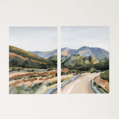 ’Huron Peak’ Diptych Art Print || Set of 2 - Rolled Canvas / 8x10 in / No Frame - abstract - Artwork - Colorado