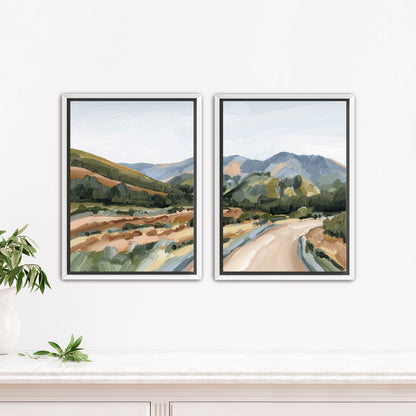 ’Huron Peak’ Diptych Art Print || Set of 2 - Stretched Canvas / 8x10 in / White Frame - abstract - Artwork - Colorado