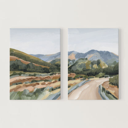 ’Huron Peak’ Diptych Art Print || Set of 2 - Stretched Canvas / 8x10 in / No Frame - abstract - Artwork - Colorado