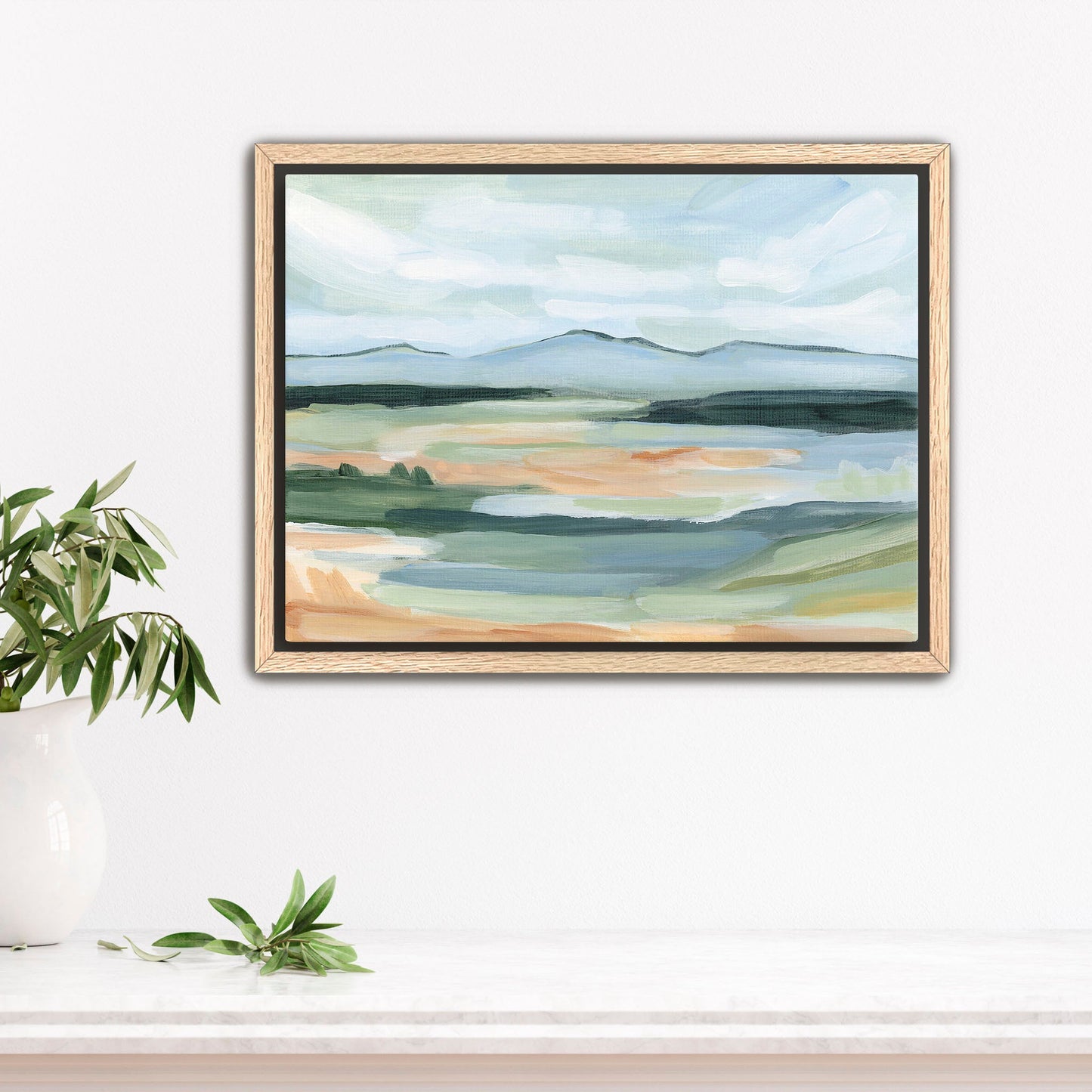 ’Isolation I’ Art Print - Stretched Canvas / 8x10 in / Oak Frame - Abstract Mountain Wall - abstract - Artwork