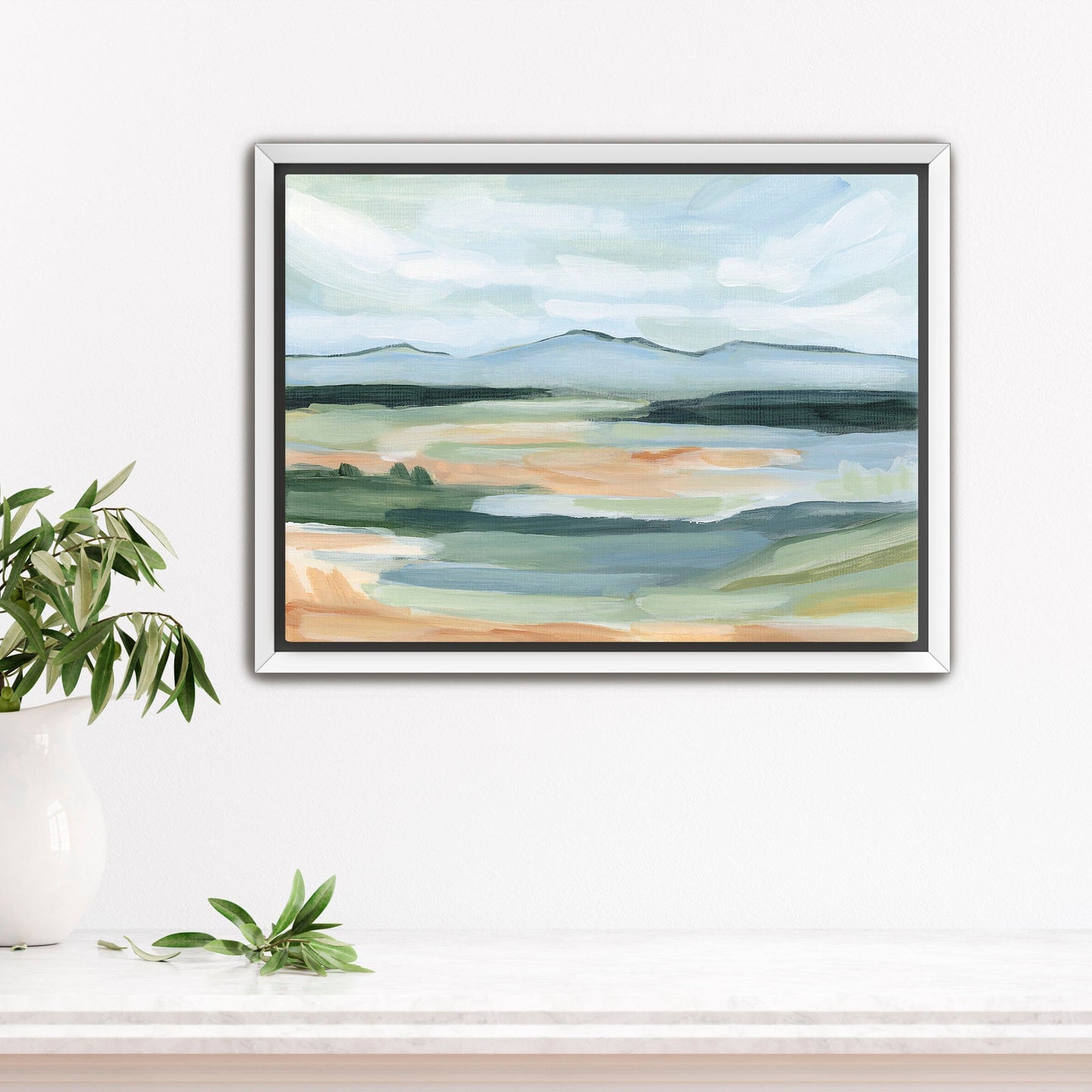 ’Isolation I’ Art Print - Stretched Canvas / 8x10 in / White Frame - Abstract Mountain Wall - abstract - Artwork