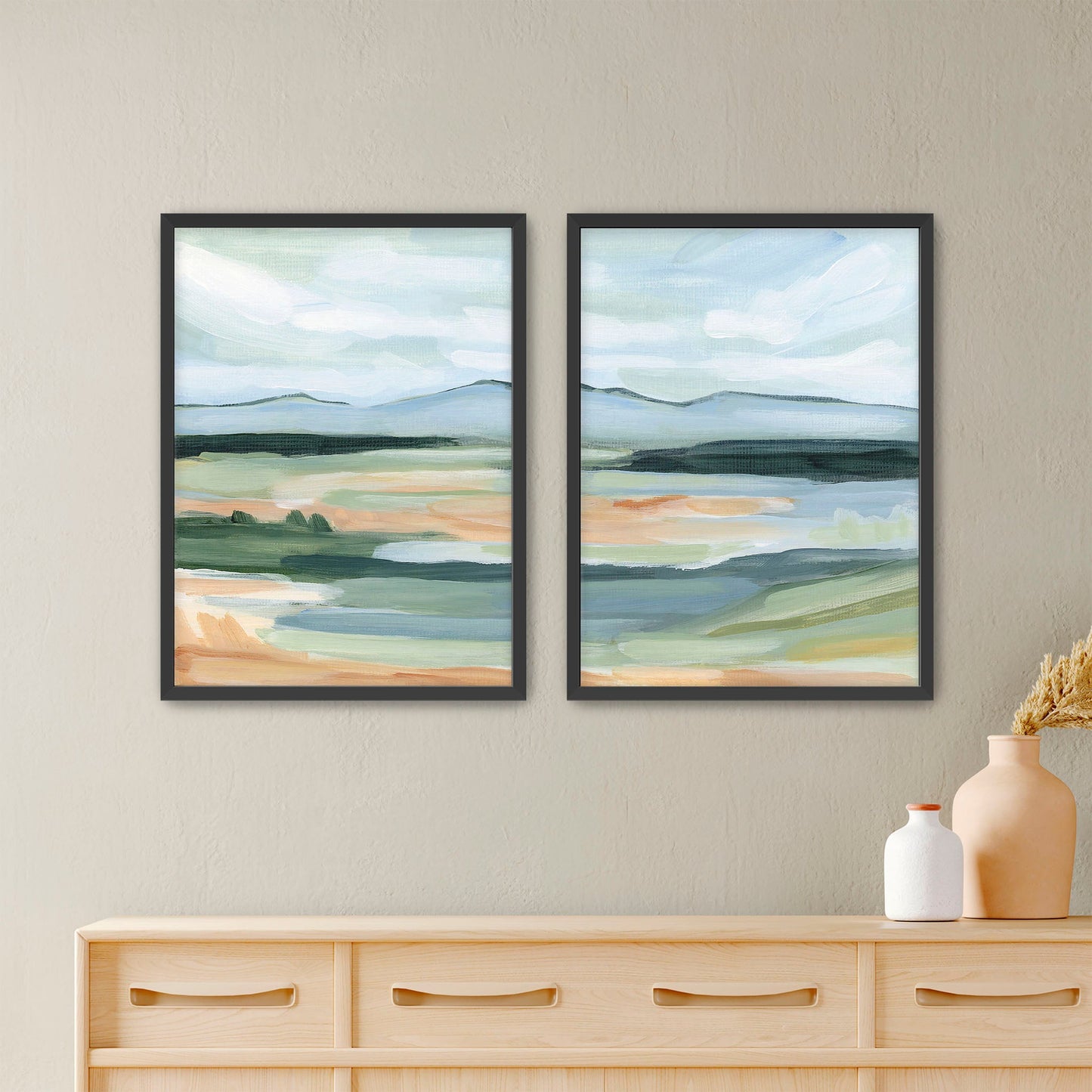 ’Isolation I’ Diptych Art Print || Set of 2 - Paper / 5x7 in / Black Frame - abstract - Artwork - Colorado - Springs