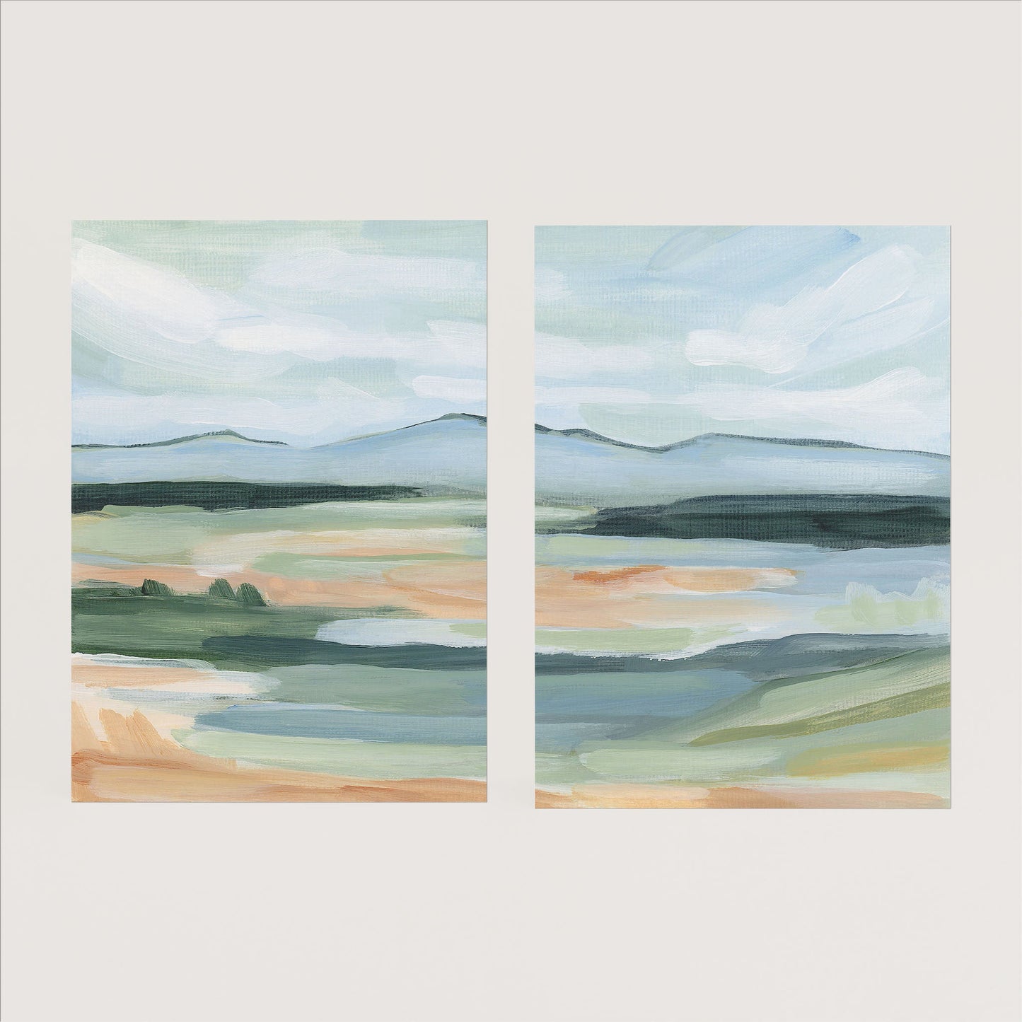’Isolation I’ Diptych Art Print || Set of 2 - Stretched Canvas / 8x10 in / No Frame - abstract - Artwork - Colorado