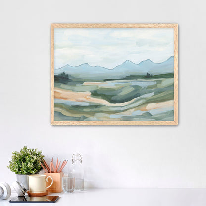 ’Isolation II’ Art Print - Paper / 5x7 in / Oak Frame - Abstract Mountain Landscape - abstract - Artwork - Colorado