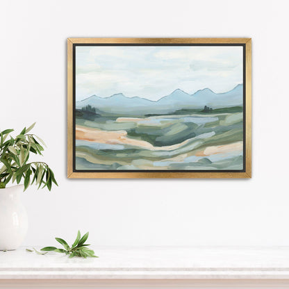 ’Isolation II’ Art Print - Stretched Canvas / 8x10 in / Gold Frame - Abstract Mountain Landscape - abstract - Artwork