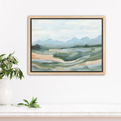 ’Isolation II’ Art Print - Stretched Canvas / 8x10 in / Oak Frame - Abstract Mountain Landscape - abstract - Artwork