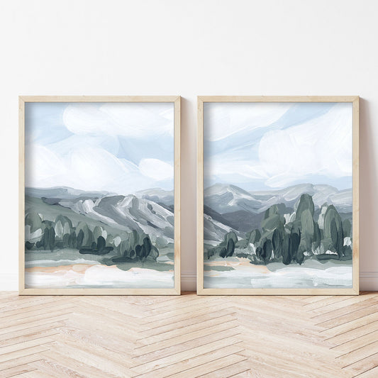 ’Keystone I’ Diptych Art Print || Set of 2 - abstract - Artwork - Colorado