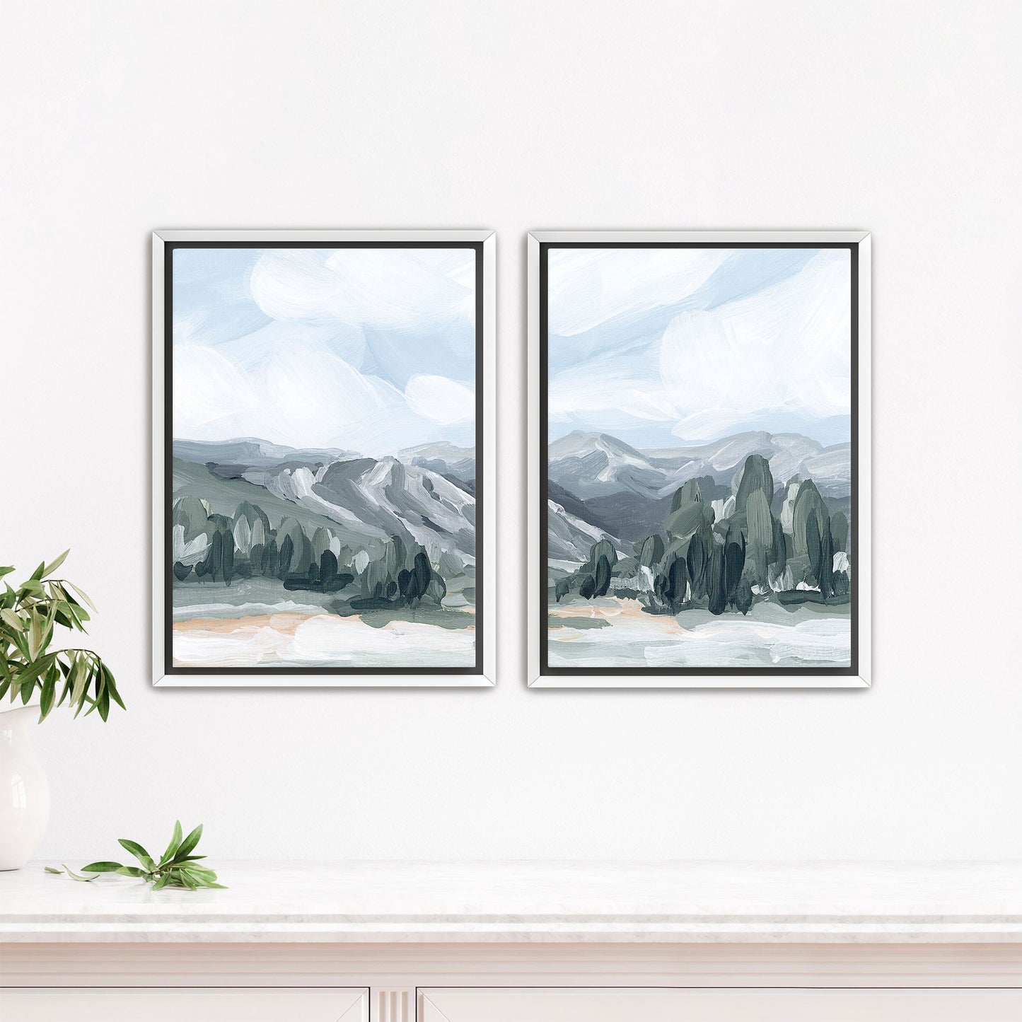 ’Keystone I’ Diptych Art Print || Set of 2 - Stretched Canvas / 8x10 in / White Frame - abstract - Artwork - Colorado