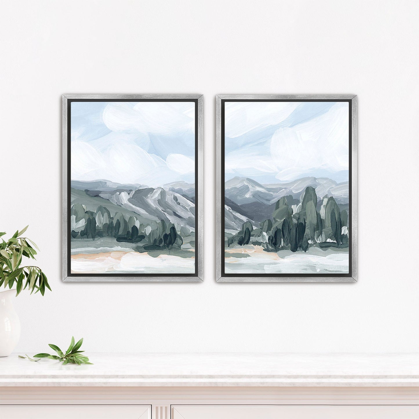 ’Keystone I’ Diptych Art Print || Set of 2 - Stretched Canvas / 8x10 in / Silver Frame - abstract - Artwork - Colorado