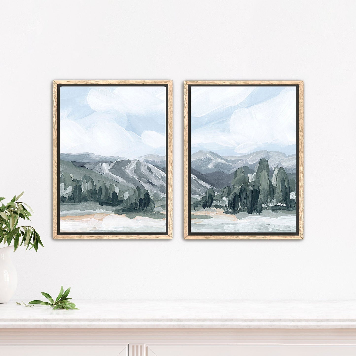 ’Keystone I’ Diptych Art Print || Set of 2 - Stretched Canvas / 8x10 in / Oak Frame - abstract - Artwork - Colorado