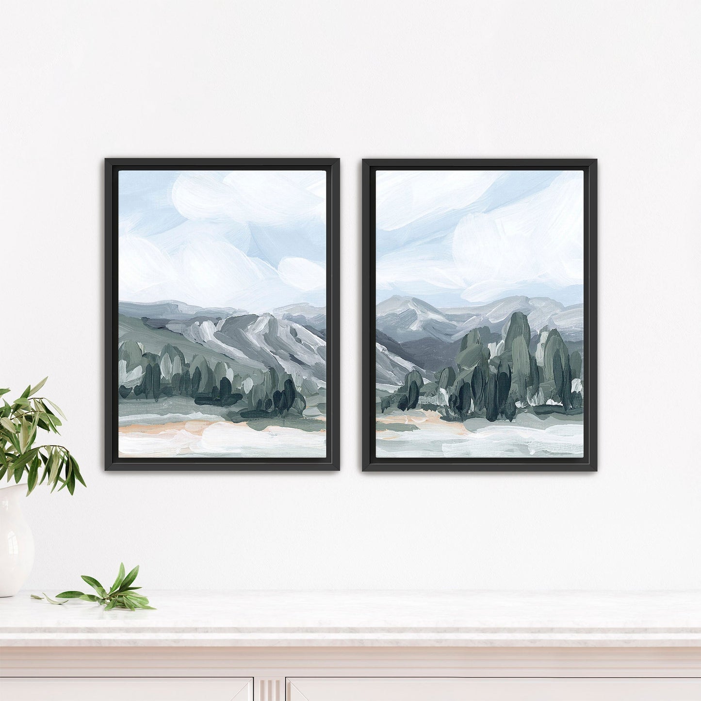 ’Keystone I’ Diptych Art Print || Set of 2 - Stretched Canvas / 8x10 in / Black Frame - abstract - Artwork - Colorado
