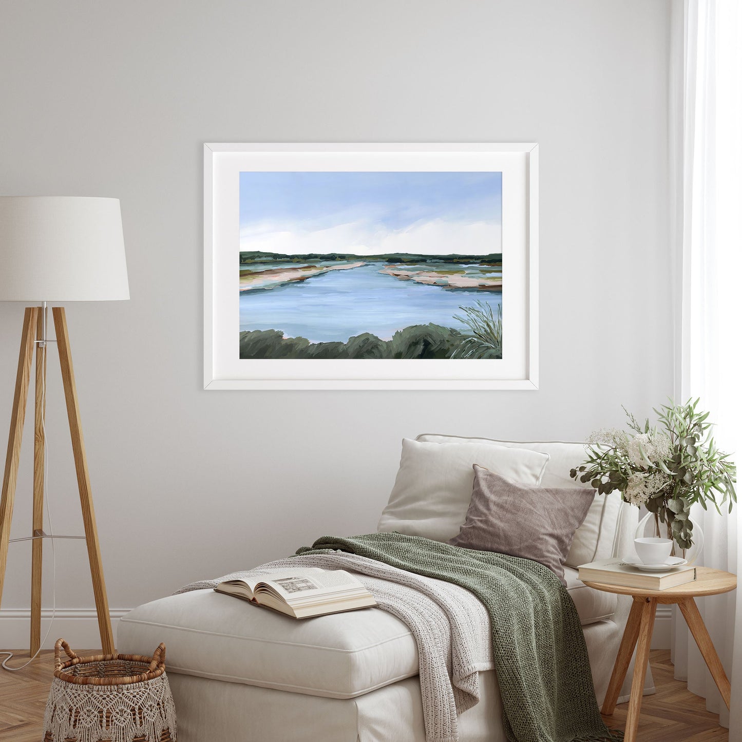 ’Lakeside Dream’ Art Print - Large Landscape Lake Wall - abstract - Artwork