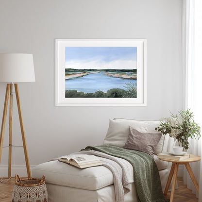’Lakeside Dream’ Art Print - Large Landscape Lake Wall - abstract - Artwork