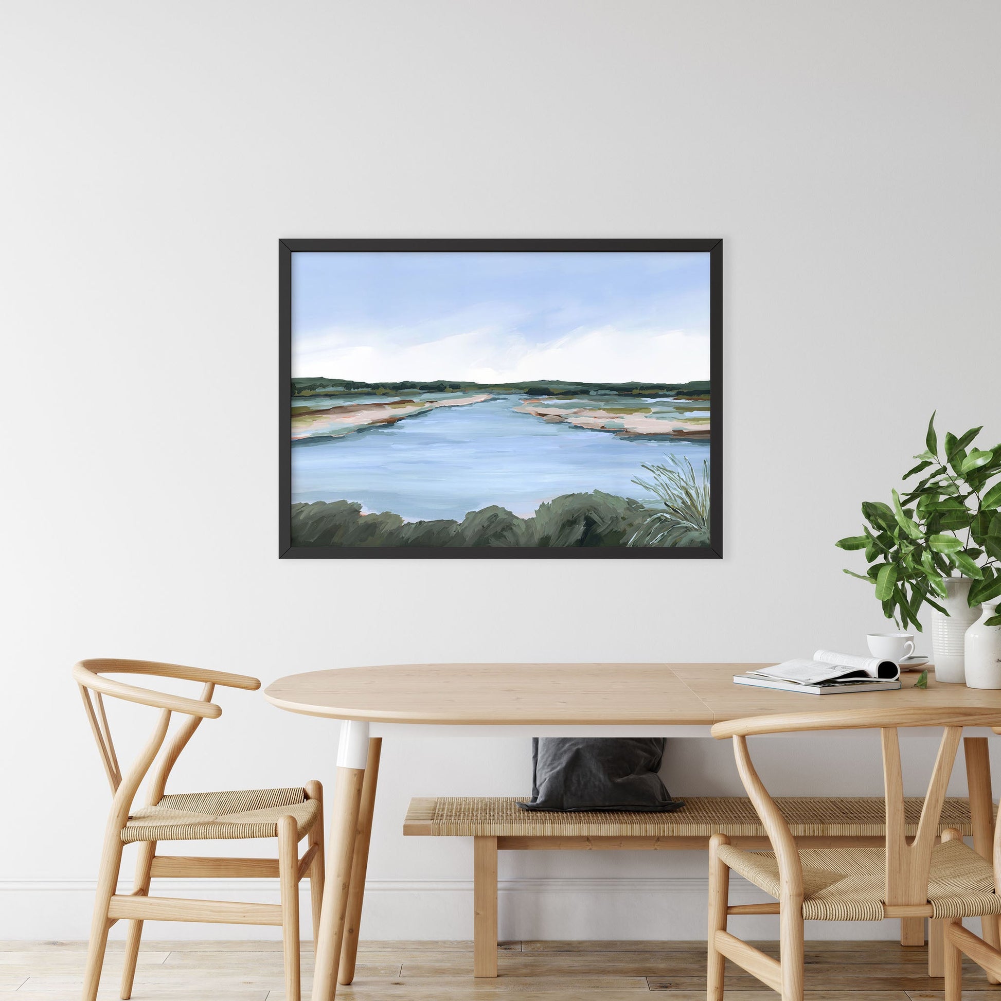 ’Lakeside Dream’ Art Print - Large Landscape Lake Wall - abstract - Artwork