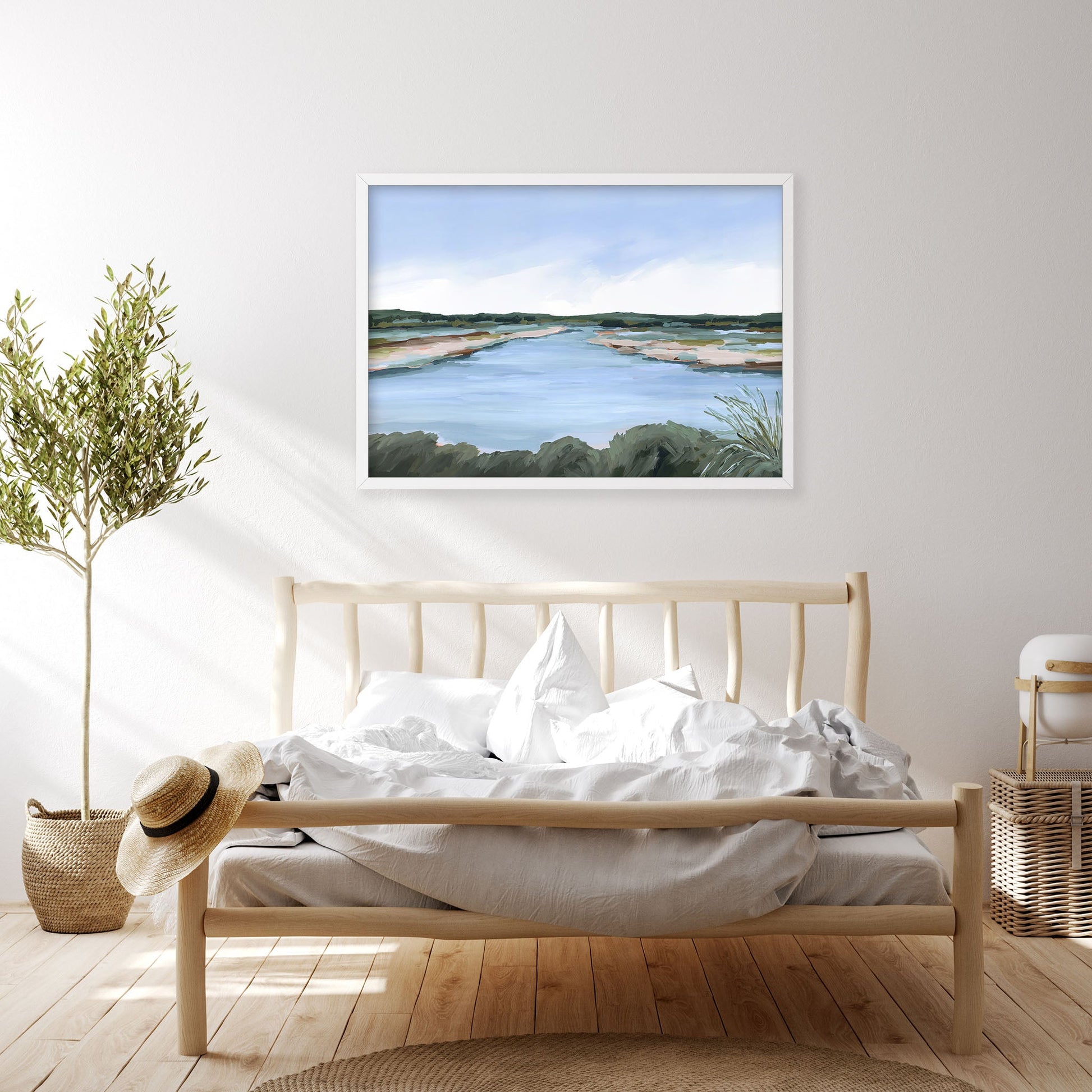 ’Lakeside Dream’ Art Print - Large Landscape Lake Wall - abstract - Artwork