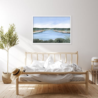 ’Lakeside Dream’ Art Print - Large Landscape Lake Wall - abstract - Artwork