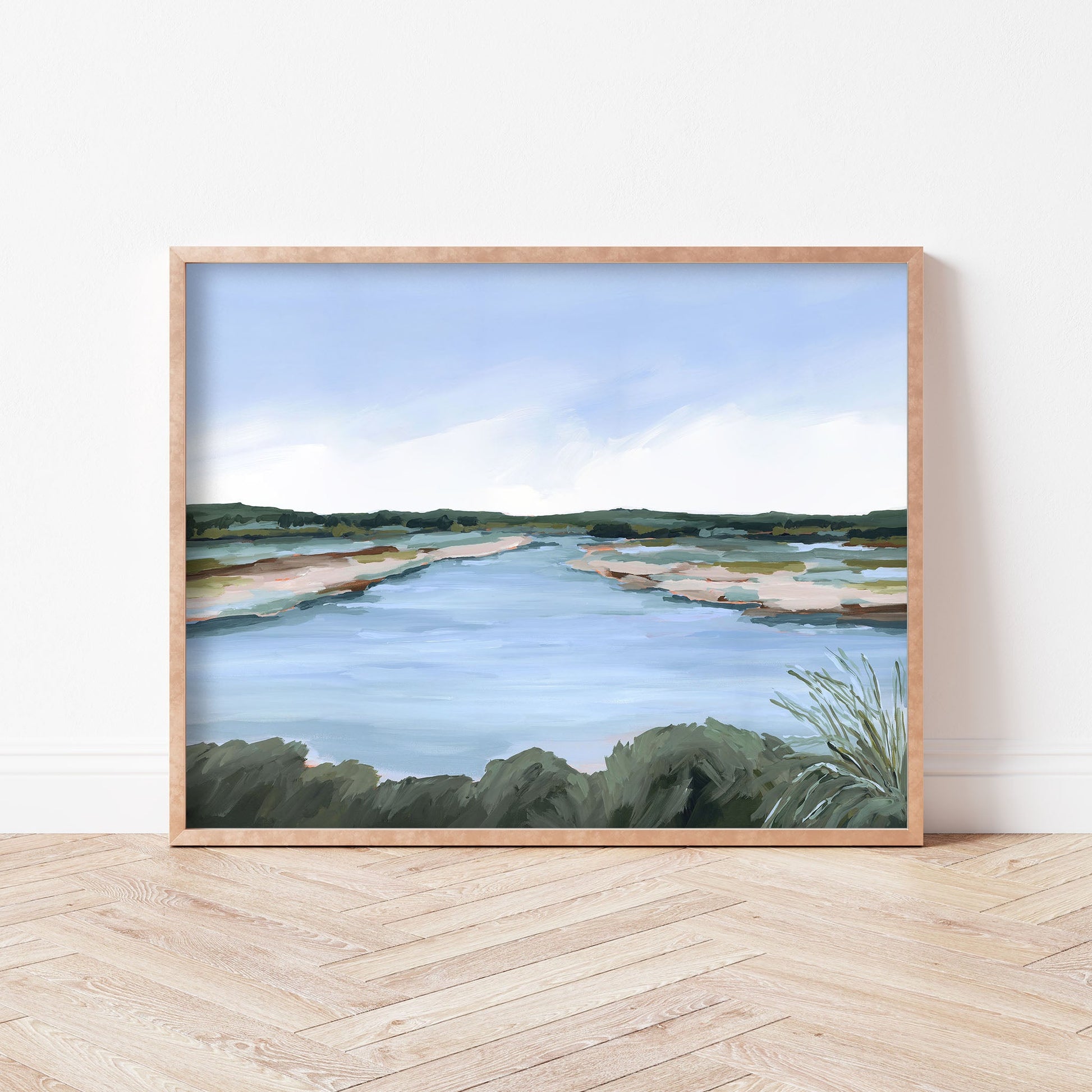 ’Lakeside Dream’ Art Print - Large Landscape Lake Wall - abstract - Artwork