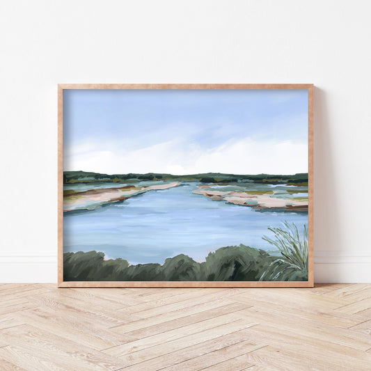 ’Lakeside Dream’ Art Print - Large Landscape Lake Wall - abstract - Artwork