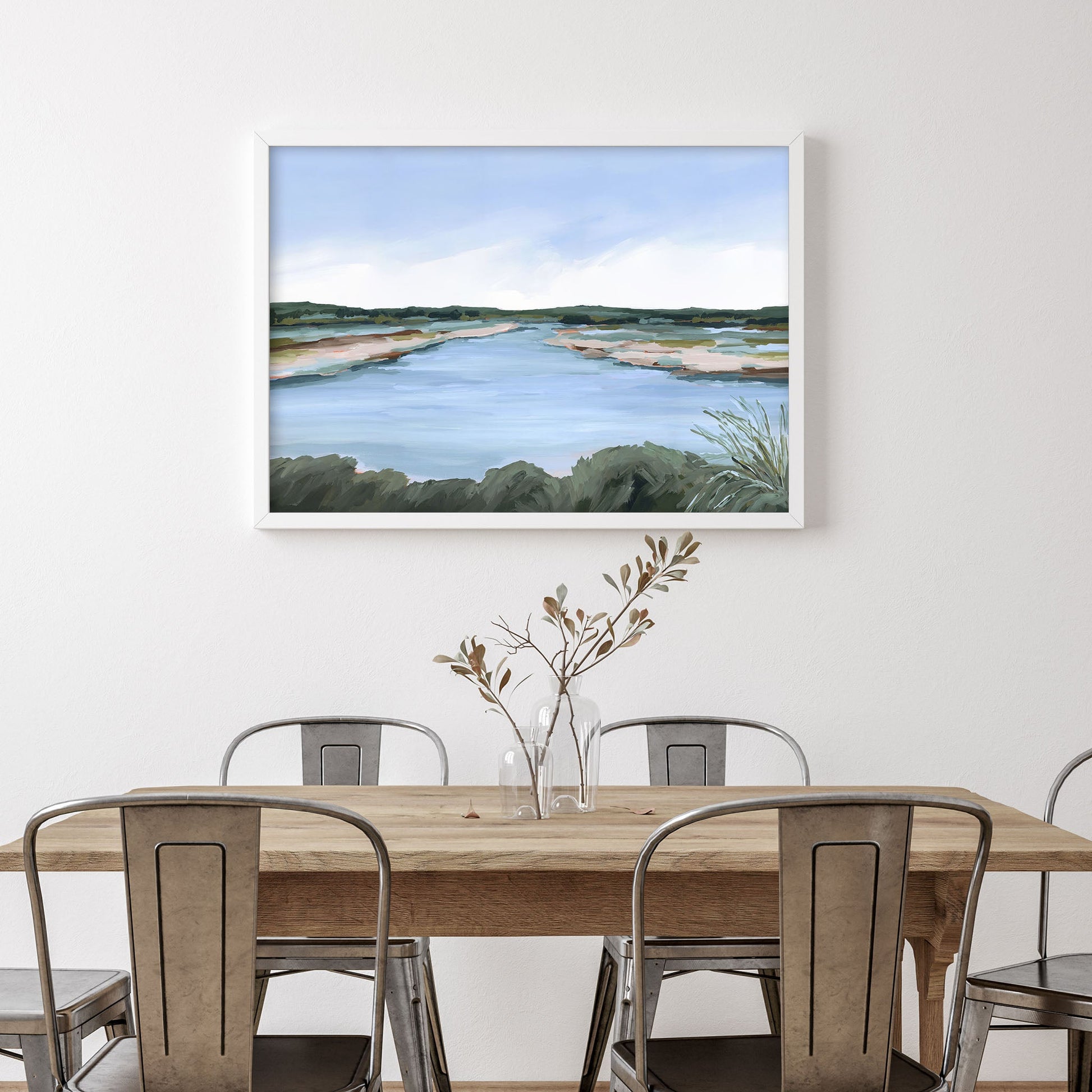 ’Lakeside Dream’ Art Print - Large Landscape Lake Wall - abstract - Artwork