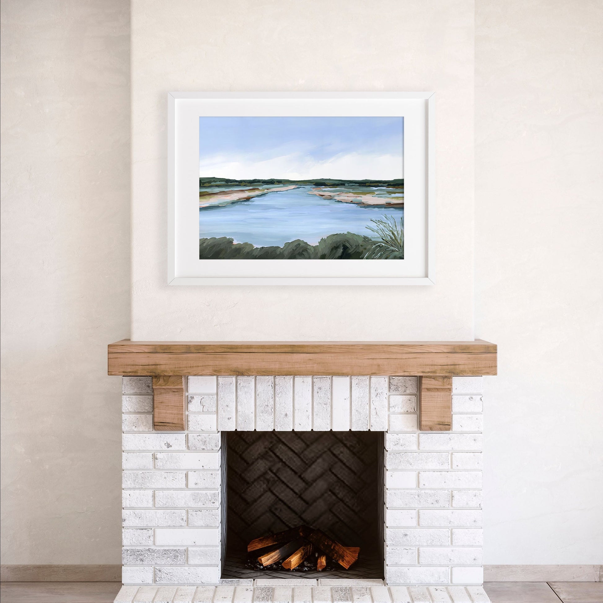 ’Lakeside Dream’ Art Print - Large Landscape Lake Wall - abstract - Artwork