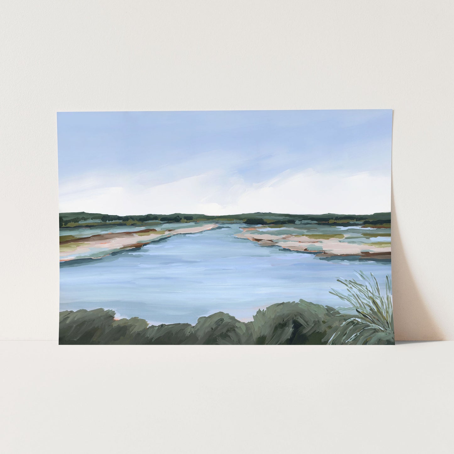 ’Lakeside Dream’ Art Print - Paper / 5x7 in / No Frame - Large Landscape Lake Wall - abstract - Artwork