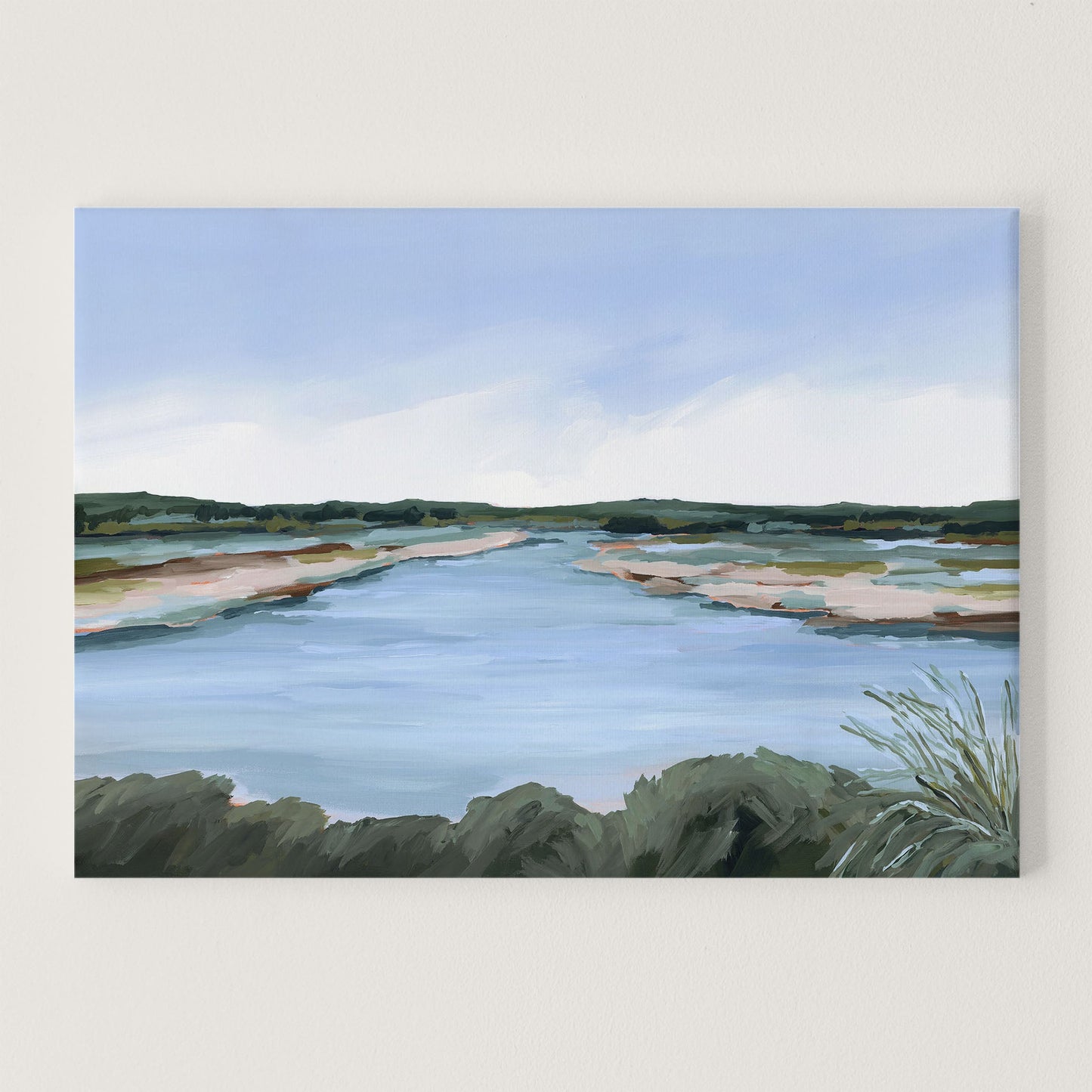 ’Lakeside Dream’ Art Print - Stretched Canvas / 8x10 in / No Frame - Large Landscape Lake Wall - abstract - Artwork