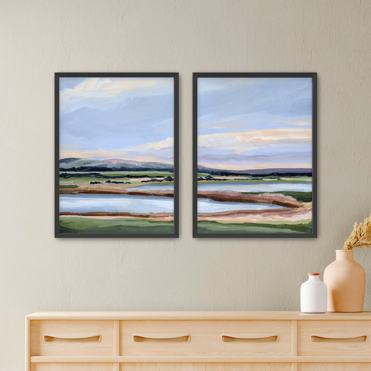 ’Lakewood’ Diptych Art Print || Set of 2 - Paper / 5x7 in / Black Frame - abstract - Artwork - Colorado - Springs