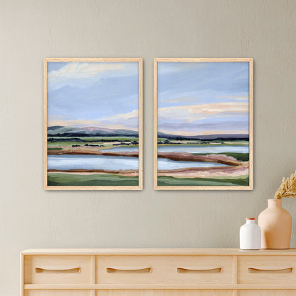 ’Lakewood’ Diptych Art Print || Set of 2 - Paper / 5x7 in / Oak Frame - abstract - Artwork - Colorado - Springs