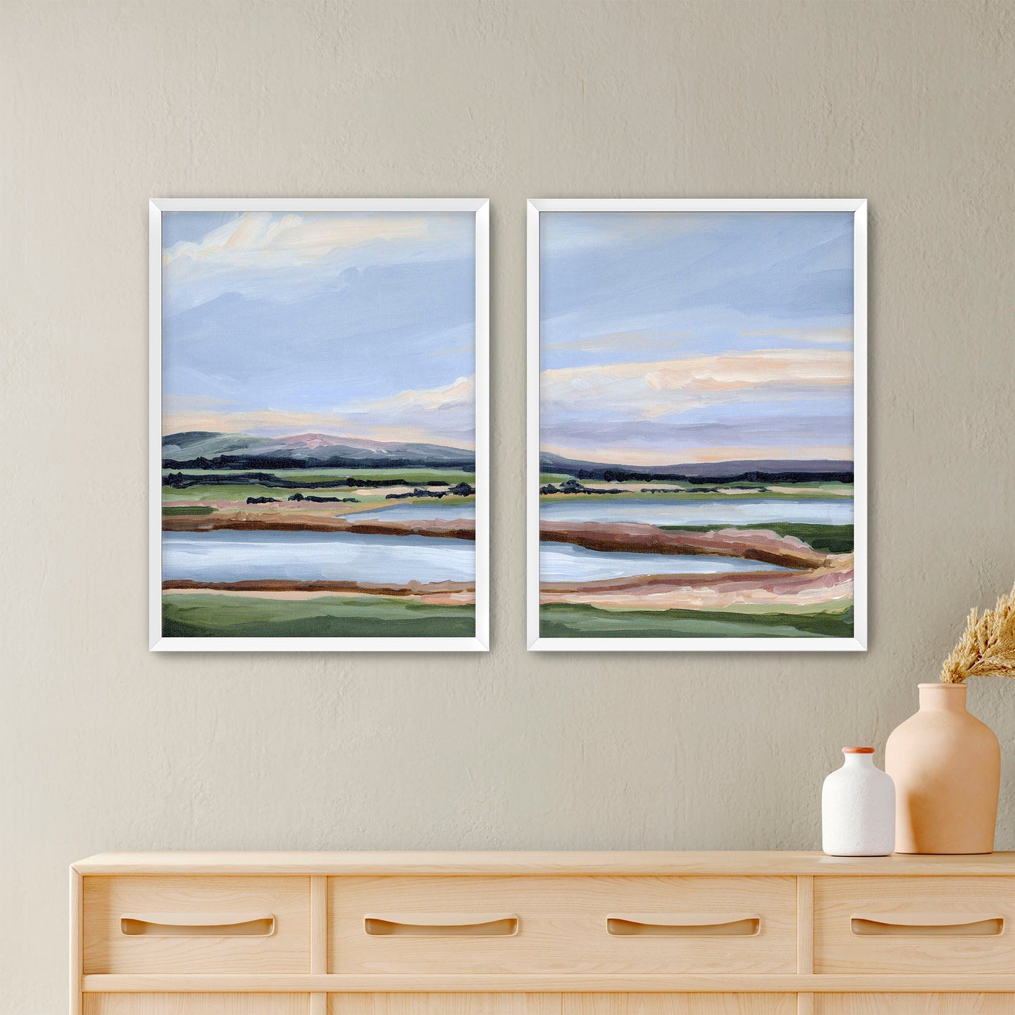 ’Lakewood’ Diptych Art Print || Set of 2 - Paper / 5x7 in / White Frame - abstract - Artwork - Colorado - Springs