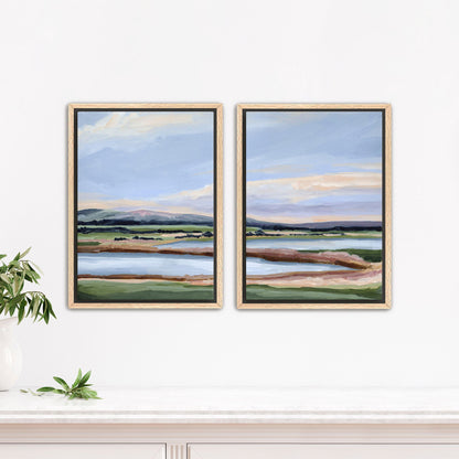 ’Lakewood’ Diptych Art Print || Set of 2 - Stretched Canvas / 8x10 in / Oak Frame - abstract - Artwork - Colorado