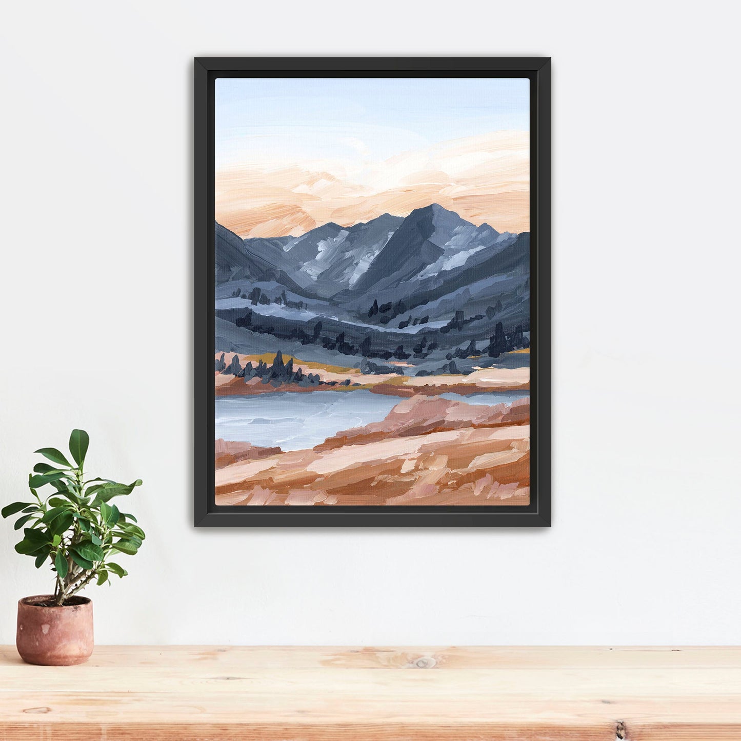 ’Last Light’ Art Print Stretched Canvas / 8x10 in / Black Frame Maroon Bells Aspen Wall Artwork Colorado Fourteener