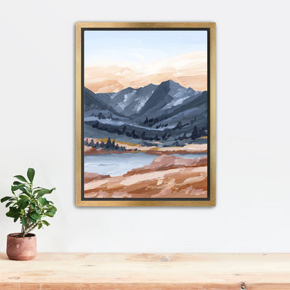 ’Last Light’ Art Print - Stretched Canvas / 8x10 in / Gold Frame - Maroon Bells Aspen Wall - Artwork - Colorado